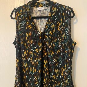 Kasper Multicolor Abstract Knot Front Sleeveless Top